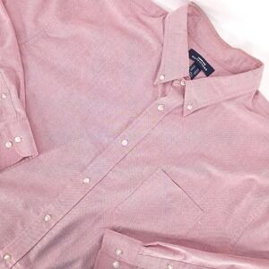 Lands End Outfitters Button Down Shirt 4XL Tall Long Sleeve Oxford Corpcore‎ Red